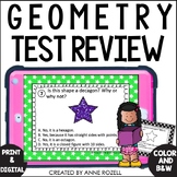Geometry Test Review Task Cards | 3rd Grade