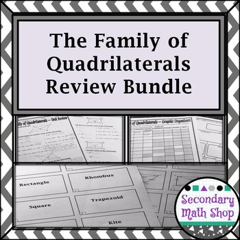 Preview of Quadrilaterals - The Family of Quadrilaterals Review Bundle
