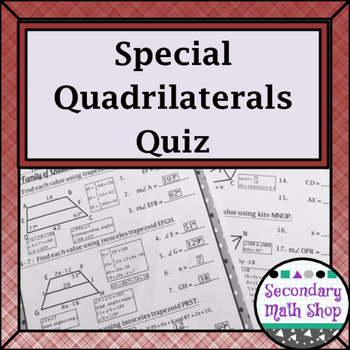 Preview of Quadrilaterals - The Family of Quadrilaterals: Special Quadrilaterals Quiz