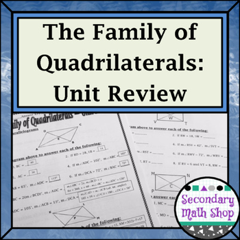 Preview of Quadrilaterals -  The Family of Quadrilaterals Unit Review