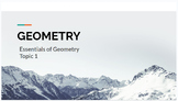 Geometry, Topic 1: Essentials of Geometry Lesson Plan 