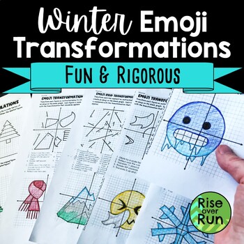 Preview of Geometry Transformations Activity with Winter Emojis