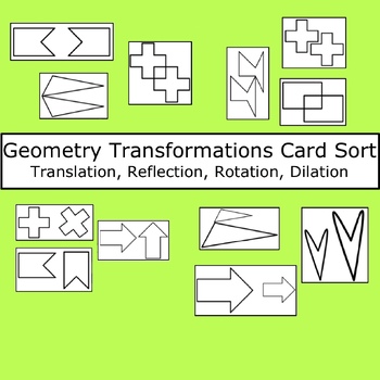 Preview of Geometry Transformations Card Sort - Translation, Reflection, Rotation, Dilation