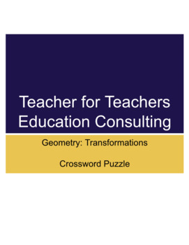 Preview of Geometry Transformations: Crossword Puzzle