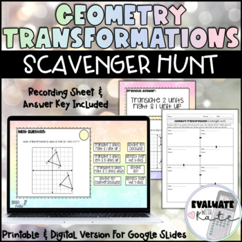 Preview of Geometry Transformations Printable & Digital Scavenger Hunt for Google Slides™