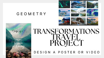 Preview of Geometry Transformations Travel Poster or Video Project using Canva