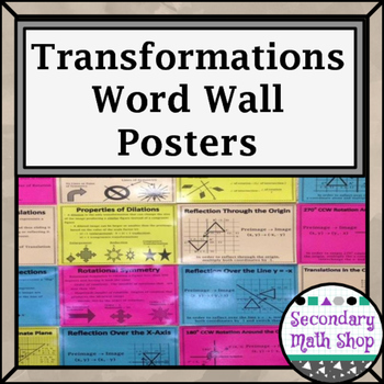 Preview of Transformations - Transformations, Types, Properties, Coordinate Plane Posters