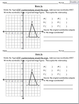 8th Grade Geometry -Translations, Rotations, and Reflections Bundle