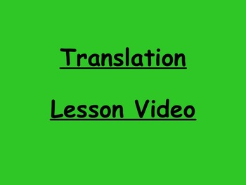 Preview of Geometry Translation Lesson Video