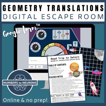 Preview of 7th 8th Grade Geometric Translation Activity No Prep Geometry Escape Room