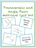 Geometry Transversals and Angle Pairs Multi-Level Card Sor