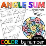 Geometry Triangle Angle Sum Theorem Color by Number Code Activity