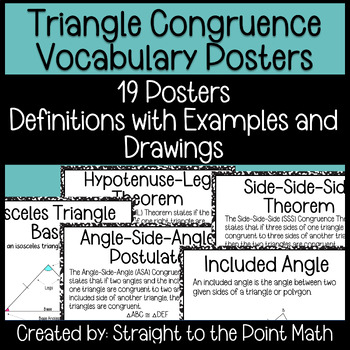 Preview of Triangle Congruence | Geometry | Word Wall | Vocabulary | Posters