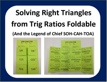 Preview of Geometry:Trig Ratios Foldable and the Legend of Chief SOHCAHTOA