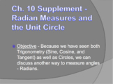 Geometry/Trig Unit 10 Supplement - Radians, Angular & Line