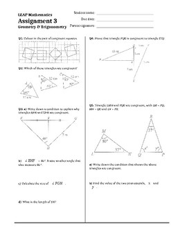 Preview of Geometry & Trigonometry Assignment