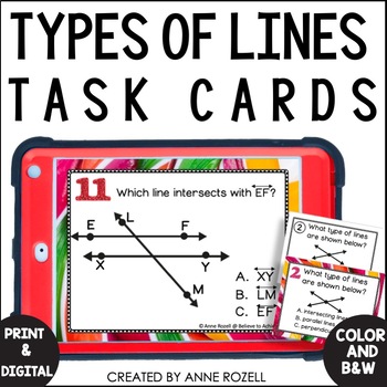 Preview of Types of Lines Task Cards