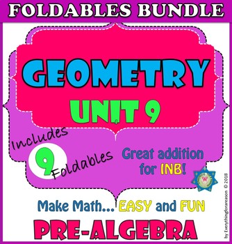 Preview of Geometry. UNIT 9. PRE-ALGEBRA Interactive Notebooks - *DIGITAL+PDF+EASEL