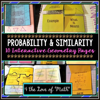 Preview of Probability & Similarity: Geometry Interactive Notebook Pages