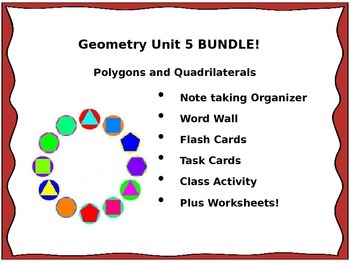 Geometry Unit 5 BUNDLE Polygons Quadrilaterals by Plain ...