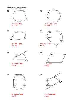 Geometry Unit 5 Polygons Angles Practice Worksheet Regular And Irregular