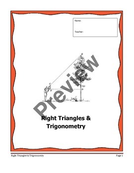 Preview of Geometry Unit 6 Notetaking Guide - Right Triangles and Trigonometry