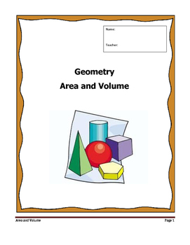 Preview of Geometry Unit 7 Notetaking Guide - 2D/3D Area and Volume