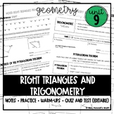 Geometry Unit 9: Right Triangles and Trigonometry