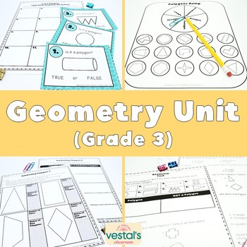 Preview of Geometry Unit 3rd Grade (Math SOL 3.MG.4) {Digital & PDF Included}
