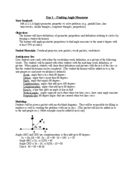 Preview of Geometry Unit Plan, 6 Days