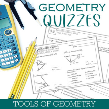 Preview of Geometry Unit Quizzes : Tools of Geometry