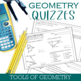 Geometry Unit Quizzes : Tools of Geometry