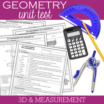 Preview of Geometry Unit Test : 3D and Measurement Editable