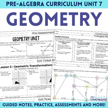 Preview of Geometry Unit Pre Algebra Curriculum