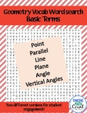 Geometry Vocab Word Search (Basic Terms)
