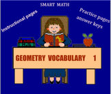 Geometry - Vocabulary #1 PDF'S,  version B worksheets, printable