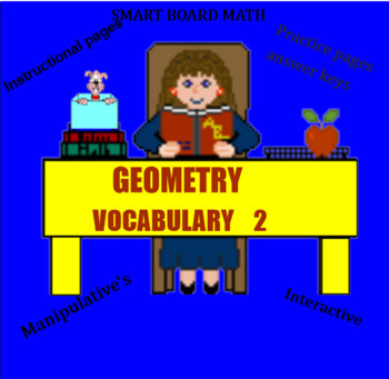 Preview of Geometry - Vocabulary 2; for Smart boards.