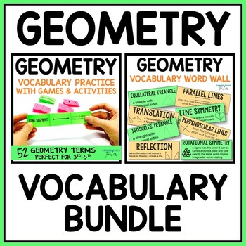 Preview of Geometry Vocabulary Activities, Games, Word Wall Bundle