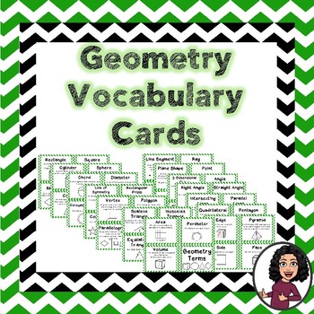 Preview of Geometry Vocabulary Cards Grades 3-5