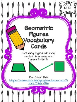 Preview of Geometry Vocabulary Cards with Differentiation Included