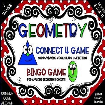 Preview of NO PREP Geometry Math Games for Grades 4 and 5 (2 games)