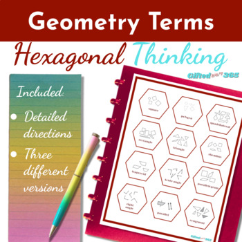 Preview of Geometry Vocabulary Extension-Hexagonal Thinking for Gifted/Advanced Learners