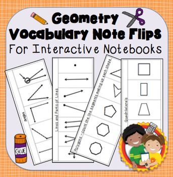 Preview of Interactive Notebook Geometry Vocabulary Flips and Quizzes