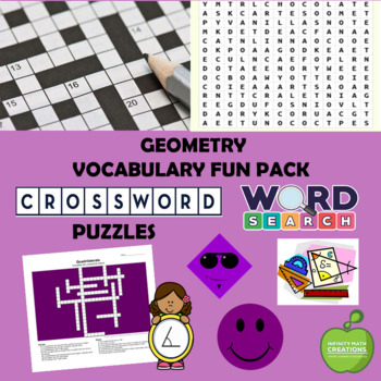 Preview of Geometry Vocabulary Fun Pack--Crossword Puzzle and Word Search