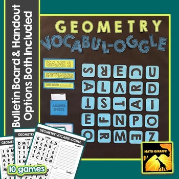 Preview of Geometry Vocabulary Game with Bulletin Board Option Included