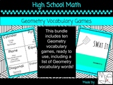 Geometry Vocabulary Games