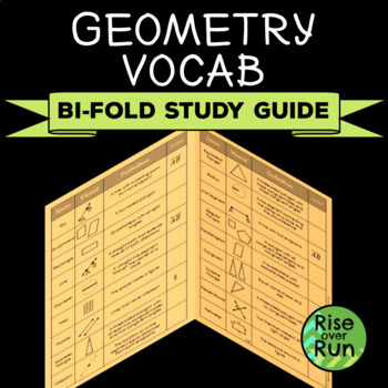 Preview of Geometry Vocabulary: Study Guide Foldable
