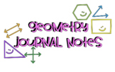 Geometry Vocabulary Journal Notes