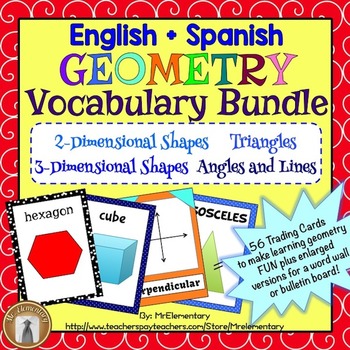 Preview of Geometry Vocabulary Games and Activities Bundle