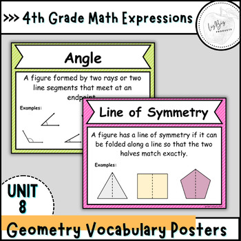 Preview of Geometry Vocabulary Posters (Math Expressions Unit 8)